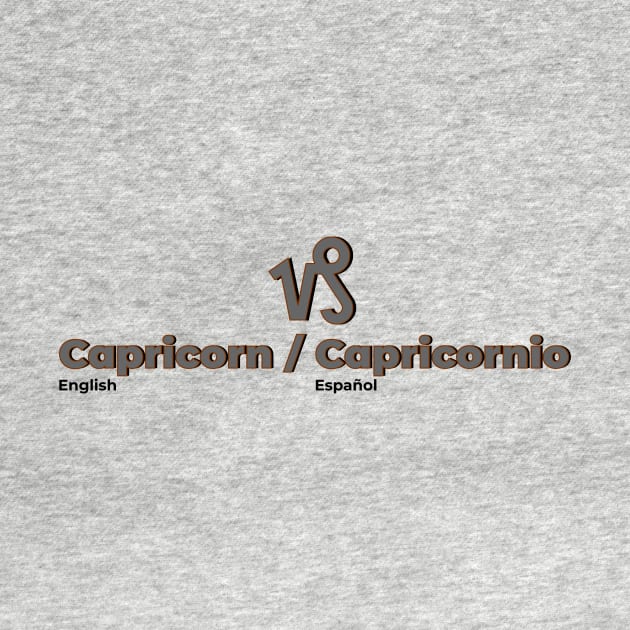 Capricorn Power Color- Grey & Brown by MiamiTees305